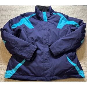 Polar Edge Ski Jacket Womens Large Blue Excellent Insulated Hooded Winter